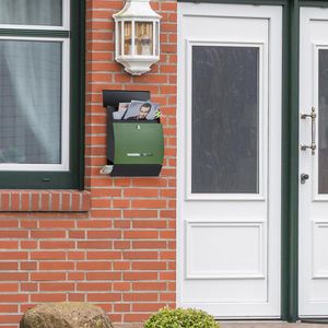 Produktbild für Briefkasten Relaxdays 10020774, schwarz/grün, aus Stahl