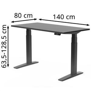 Produktbild für Schreibtisch FlexiSpot E7B-Pro 2026, schwarz / schwarz