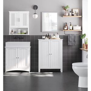 Produktbild für Badschrank Vasagle BCB60W, mit 4 Füßen, weiß