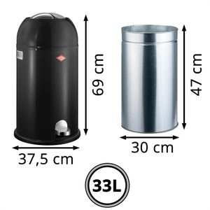 Produktbild für Mülleimer Wesco Kickmaster, schwarz