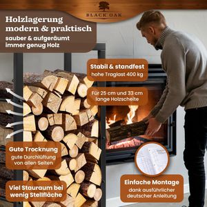 Produktbild für Kaminholzregal Black-Oak Jack, schwarz