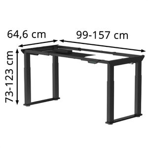 Produktbild für Schreibtischgestell FlexiSpot E2QB, schwarz, 4 Memoryspeicher