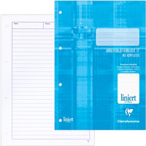Arbeitsblock Clairefontaine 82617C 17, A4, liniert