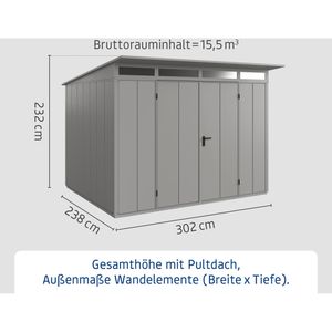 Produktbild für Geräteschuppen Hörmann EcoStar Elegant-P, 7,56 m²