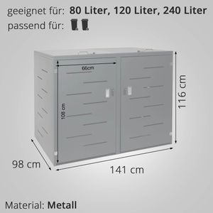 Produktbild für Mülltonnenbox Mendler HWC-E83, Metall