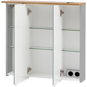 Produktbild für Spiegelschrank Schildmeyer Padua 148838, grau / eiche