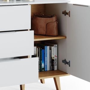 Produktbild für Sideboard Vicco Nautica, aus Hoz, weiß / eiche