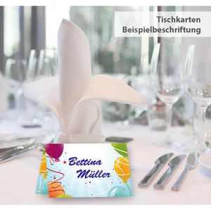 Produktbild für Tischkarten tatmotive 97368, bunte Luftballons