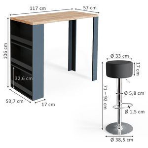 Produktbild für Bartisch Vicco goldkraft eiche / anthrazit