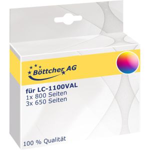 Produktbild für Tinte Böttcher-AG für Brother LC-1100VAL Value Pack
