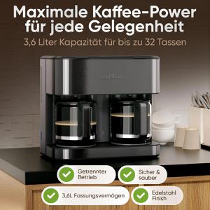 Produktbild für Kaffeemaschine Proficook PC-KAD 1308, mit 2 Glaskannen