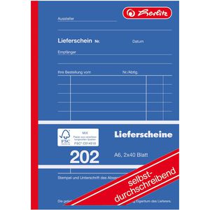 Produktbild für Lieferscheinbuch Herlitz 202, A6