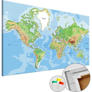 Weltkarte Artgeist World Geography, Englisch, mit Holzrahmen