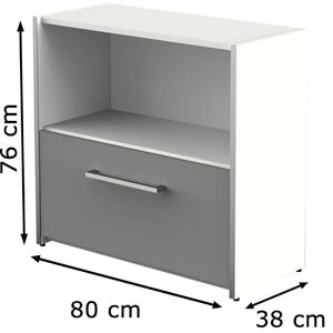Produktbild für Kombischrank Kerkmann Move, graphit / weiß
