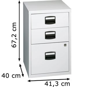Produktbild für Standcontainer Bisley-Home PFA3, lichtgrau