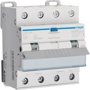 Produktbild für FI-LS-Schalter Hager ADX410D, 230 V / 400 V, 10 kA, 4-polig