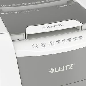 Produktbild für Aktenvernichter Leitz 8011 IQ Autofeed Small Office 100, weiß