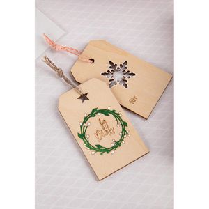 Produktbild für Hängeetiketten Rayher Holzanhänger, 4,8 x 8,2 cm