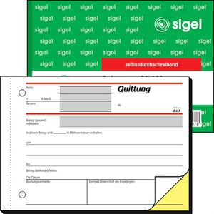 Quittungsblock Sigel SD022, fälschungssicher, MwSt. separat