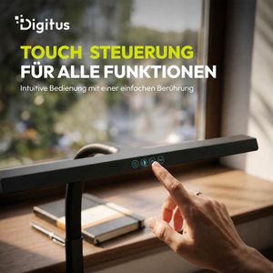 Produktbild für Schreibtischlampe Digitus DA-90490, schwarz, LED, dimmbar