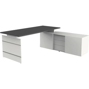 Schreibtisch Kerkmann Aveto, 4469, anthrazit, mit Sideboard