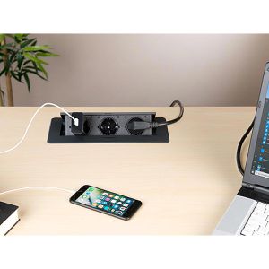 Produktbild für Einbausteckdose Böttcher-AG mit 2 m Kabel, klappbar