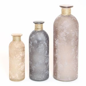 Produktbild für Vase Frank-Flechtwaren Herzchen, Glas , 3er Set