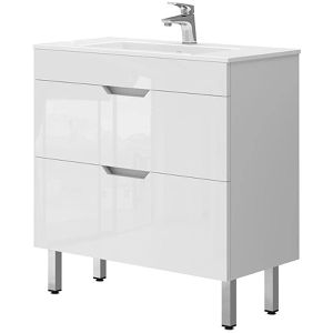 Waschtisch Vicco Clayton, stehend, weiß hochglanz