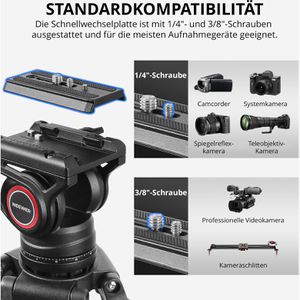 Produktbild für Stativ Neewer TP74, Höhe bis 187 cm