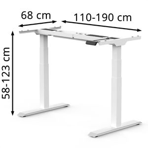 Produktbild für Schreibtischgestell FlexiSpot E7W 2026, weiß, 4 Memoryspeicher