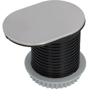 Produktbild für Einbausteckdose Unitec 302626, silber, mit 1,5 m Kabel
