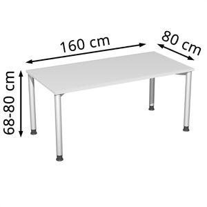 Produktbild für Schreibtisch Geramöbel Flex S-555103-LS, lichtgrau / silber