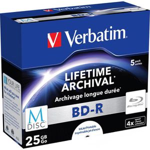 Blu-ray-Rohlinge Verbatim 43823, bedruckbar, M-Disc