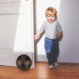 Produktbild für Türstopper Relaxdays Fußball in Lederoptik, aus Stoff