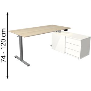 Produktbild für Schreibtisch Kerkmann Move small office, ahorn, mit Sideboard