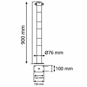 Produktbild für Absperrpfosten Schake 476PBG/2, 2 Ösen, schwarz/gelb, Metall
