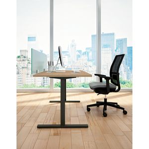 Produktbild für Schreibtisch Quadrifoglio Idea+ Tube, eiche / dunkelgrau