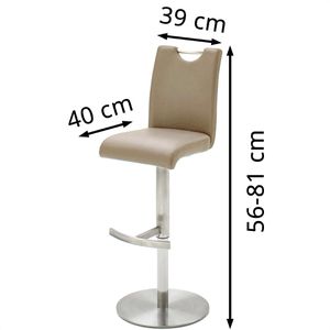 Produktbild für Barhocker MCA-furniture ALESI, drehbar mit Lehne