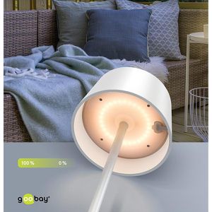 Produktbild für Tischlampe Goobay 73929, weiß mit LED