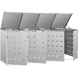 Produktbild für Mülltonnenbox vidaXL 145382, Edelstahl