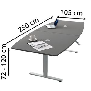 Produktbild für Konferenztisch Kerkmann Move, 3061, graphit