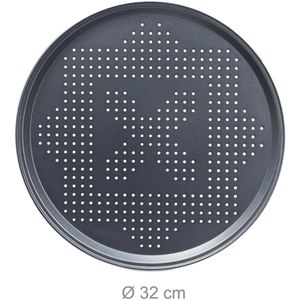 Produktbild für Pizzablech Relaxdays 10020495 antihaftbeschichtet rund Ø 32 cm