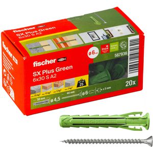 Schrauben-Dübel-Set Fischer 567936, SX Plus Green S