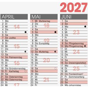 Produktbild für Tafelkalender Brunnen 1070160007, rot