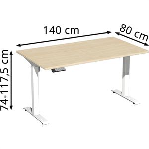 Produktbild für Schreibtisch Geramöbel Elevate Home, ahorn / weiß