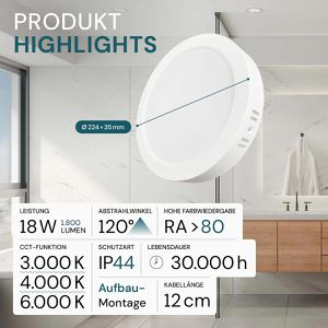 Produktbild für Deckenleuchte Luxula LX300272, weiß, LED