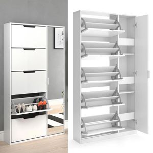 Produktbild für Schuhschrank Vicco Luca, weiß, mit Spiegelschrank