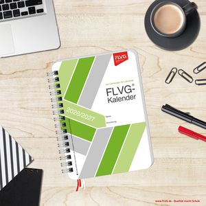 Produktbild für Lehrerkalender FLVG A6LK, grün, Schuljahr 2026/2027