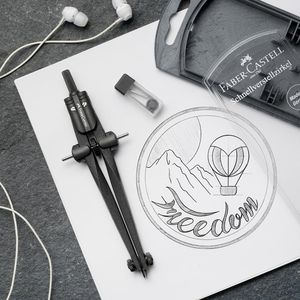 Produktbild für Zirkel Faber-Castell Stream black stone, 2-teilig