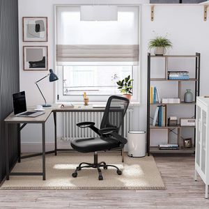 Produktbild für Schreibtisch Vasagle LWD073B02, graubraun / schwarz